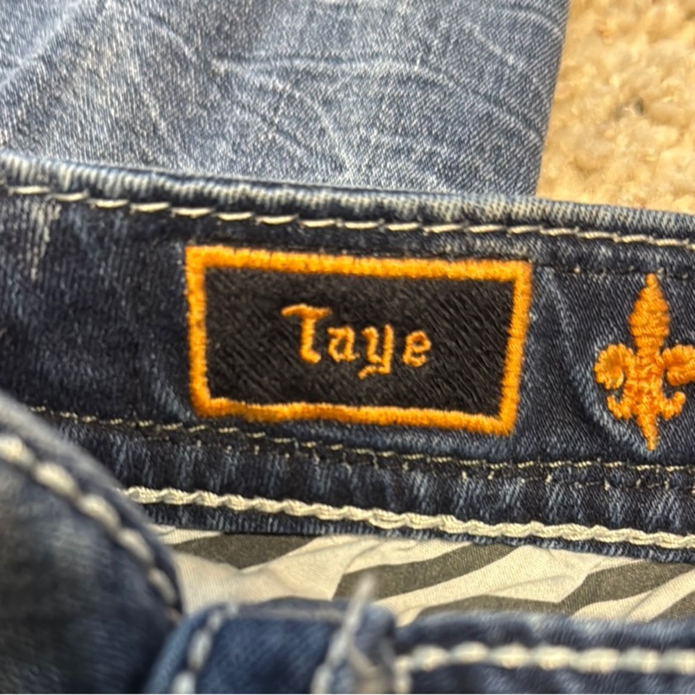 Rock Revival Dark Blue Bootcut Distressed Jeans - Picture 3 of 5